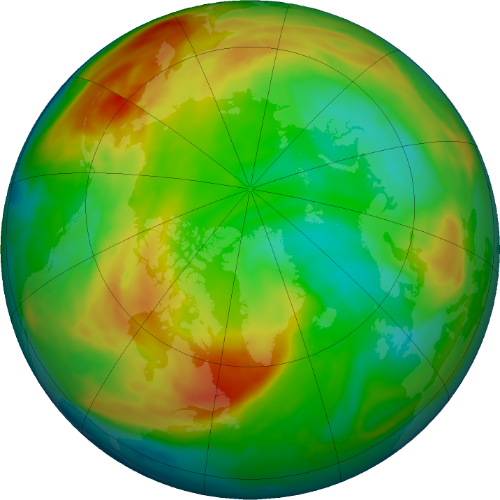 Arctic ozone map for 21 January 2022